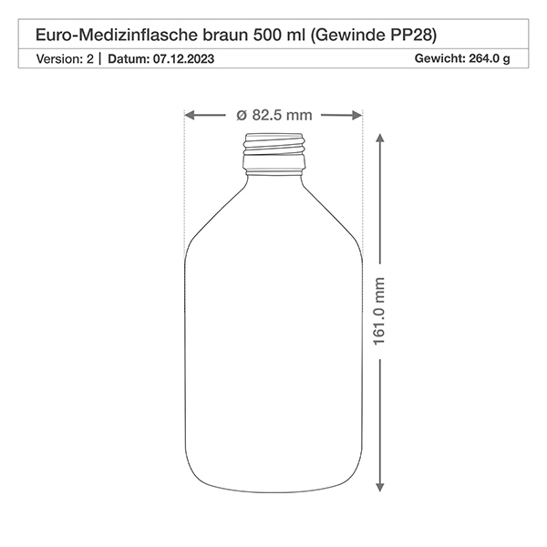 Butelka na lek 500 ml br&#261;zowa, z pompk&#261; rozpylaj&#261;c&#261; bia&#322;&#261; ApoGlas. Farmaceutyczna jako&#347;&#263; produkcji UE. Gwint 28 mm (PP28). (syrop, butelka z lekkiego szk&#322;a)