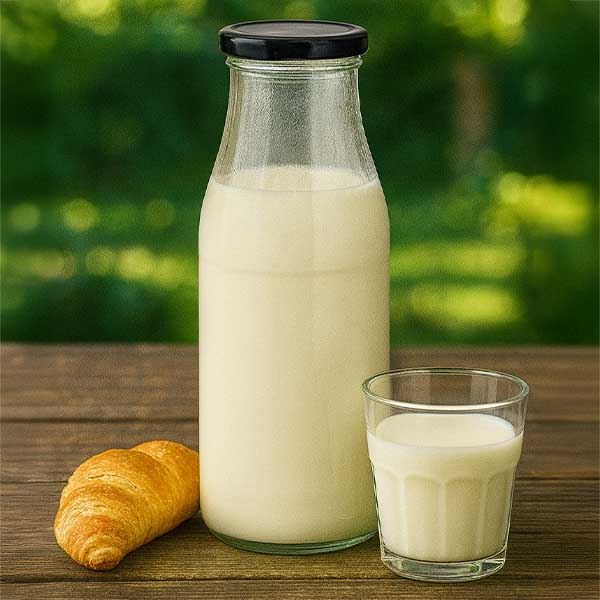 Butelka szklana 500 ml + pokrywka BasicSeal czarna UNiTWIST. Całkowicie szczelna z dużą pokrywką TO48. Do mleka, soków i lemoniady.