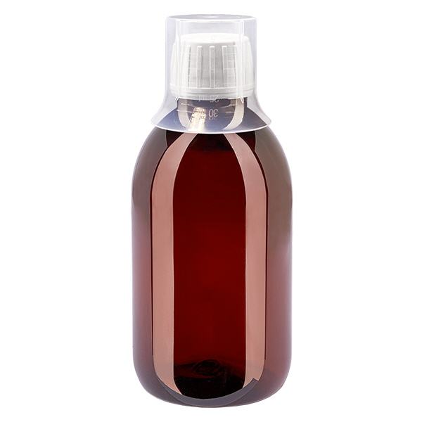 Butelka PET 250ml z białą nakrętką OV + kubek Butelka PET 250ml z białą nakrętką OV + kubek