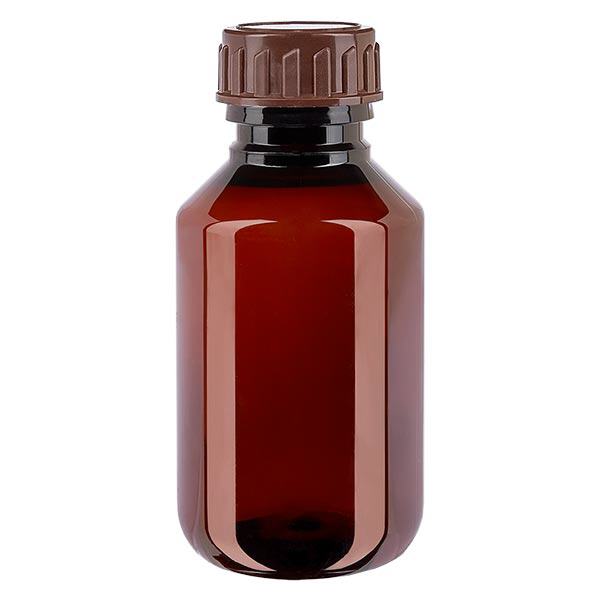 Butelka PET 100 ml z brązową nakrętką Standard Butelka PET 100 ml z brązową nakrętką Standard