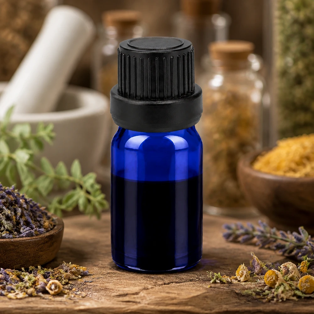 Butelka 5 ml 11 mm SV czarna OV BlueLine UT18/5 Wysokiej jakości szklana butelka 5 ml czarna OV BlueLine UT18/5 do aromaterapii i kosmetyków naturalnych