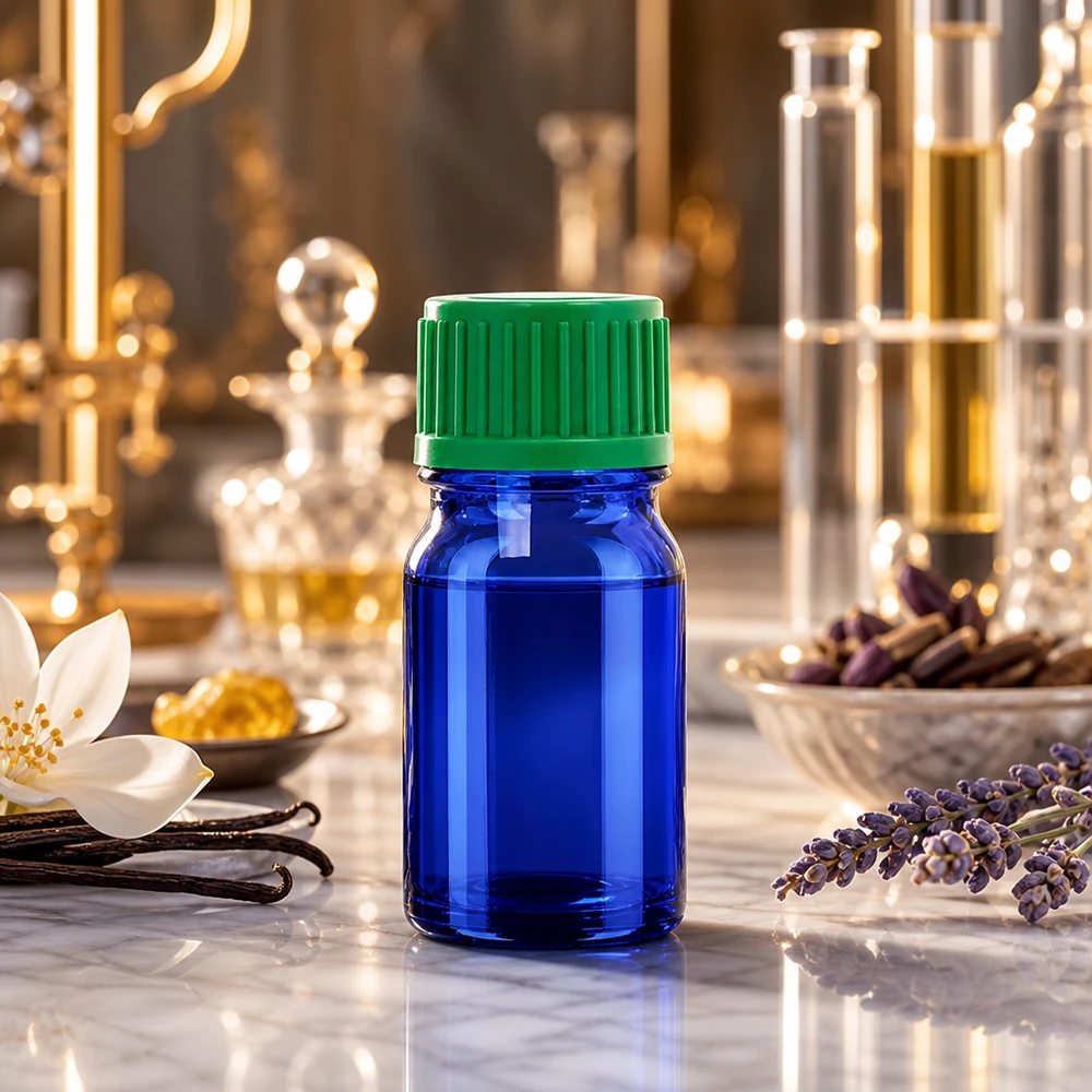 Butelka z kroplomierzem 5 ml 0,8 mm zielona STD BlueLine UT18/5 Butelka z zakraplaczem 5 ml z gwintem UT18 i otworem zakraplacza 0,8 mm do preparatów farmaceutycznych