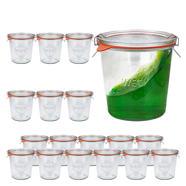 Zestaw 18 słoików Weck o pojemności 580 ml z 18 szklanymi pokrywkami, 1 Zestaw 18 słoików Weck o pojemności 580 ml z 18 szklanymi pokrywkami, 1