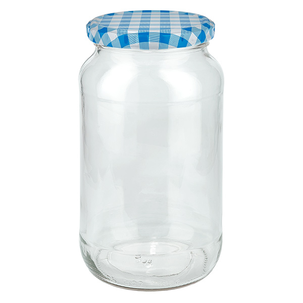 S&#322;oik okr&#261;g&#322;y 1062 ml + pokrywka BasicSeal niebiesko-bia&#322;a UN..