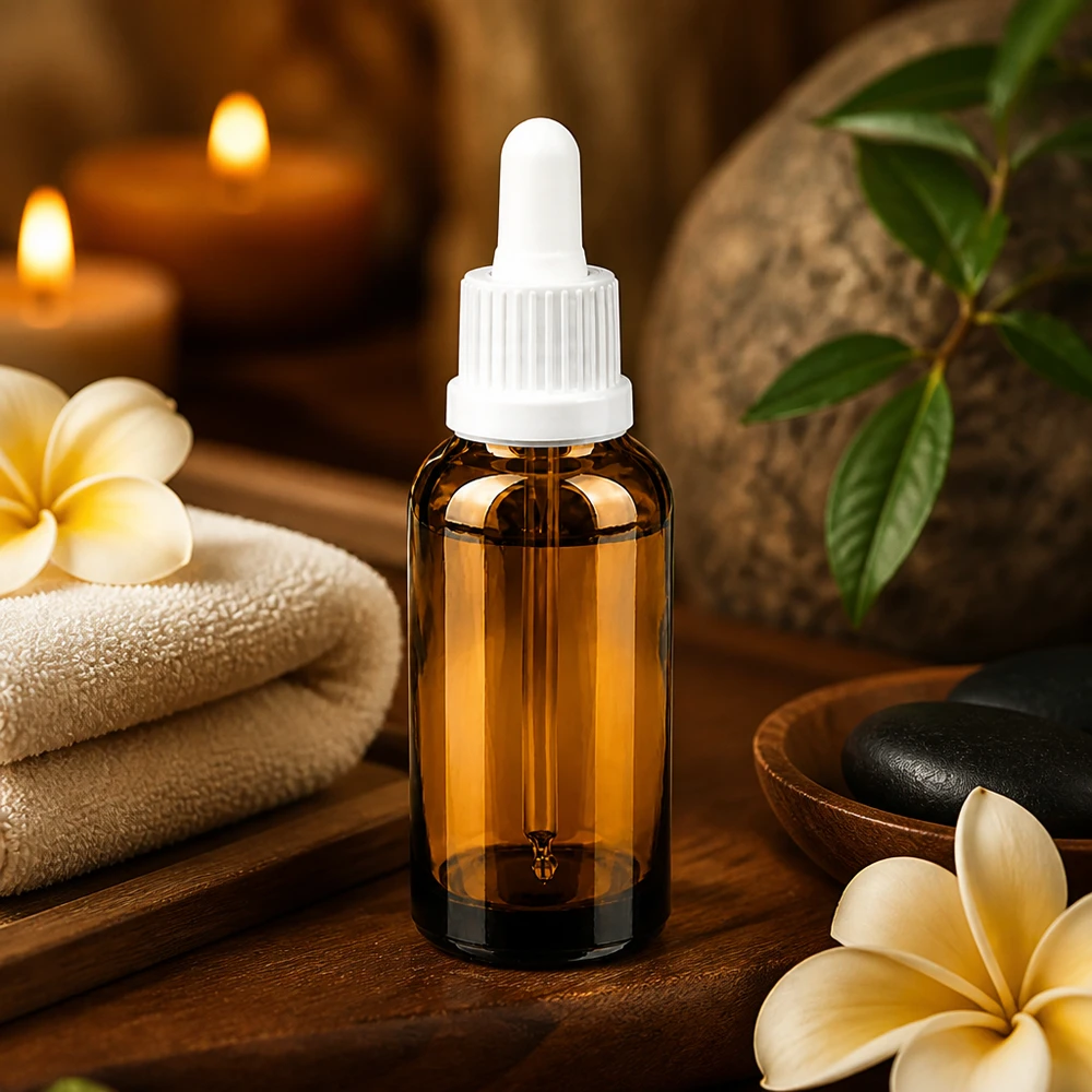 Kompaktowa szklana butelka 30 ml z pipetą idealna do zastosowań kosmetycznych i wellness