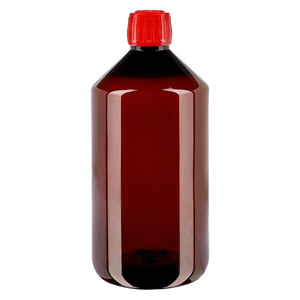 Butelka PET 750 ml z czerwoną nakrętką OV Butelka PET 750 ml z czerwoną nakrętką OV