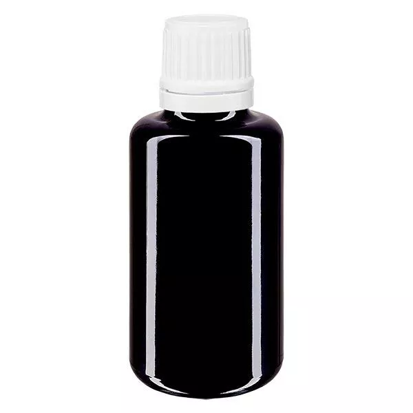 Butelka apteczna viol. 30 ml kroplówka v. 1,2 mm biały OV Butelka apteczna viol. 30 ml kroplówka v. 1,2 mm biały OV