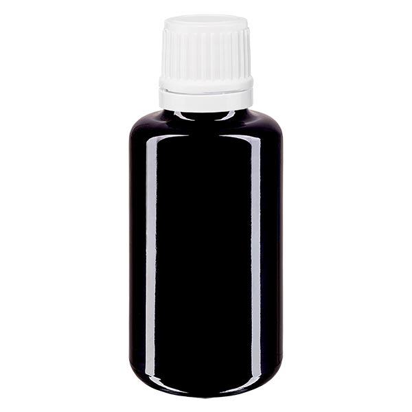 Butelka apteczna viol. 30 ml kroplówka v. 1,2 mm biały OV Butelka apteczna viol. 30 ml kroplówka v. 1,2 mm biały OV