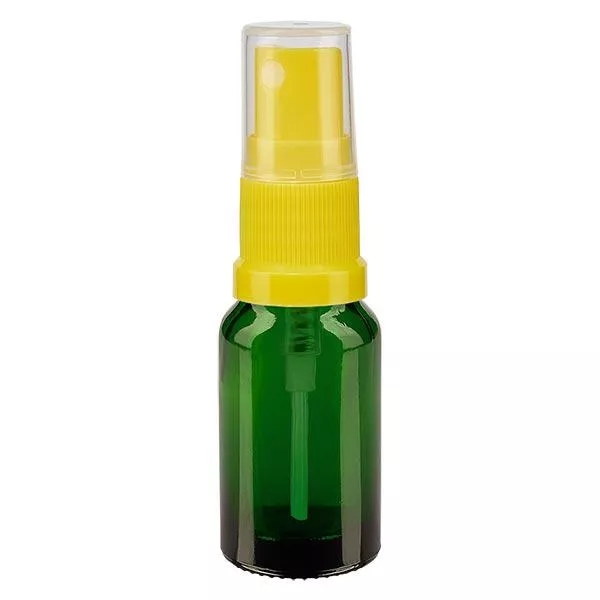 Butelka apteczna zielona 10ml spray top żółty Butelka apteczna zielona 10ml spray top żółty