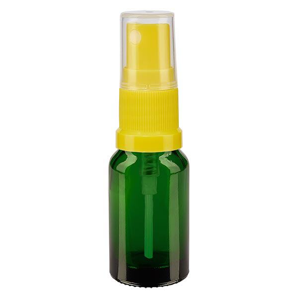 Butelka apteczna zielona 10ml spray top żółty Butelka apteczna zielona 10ml spray top żółty