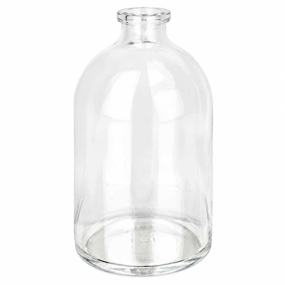 Butelka iniekcyjna z przezroczystego szkła 100 ml Pharmazeutische Injektionsflasche 100ml aus klarem Glas in Apothekerflaschform