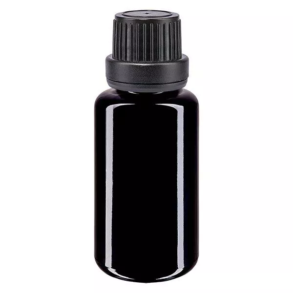 Butelka apteczna viol. 20ml zakrętka czarna szczelna OV Butelka apteczna viol. 20ml zakrętka czarna szczelna OV