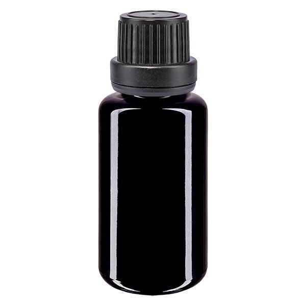 Butelka apteczna viol. 20ml zakrętka czarna szczelna OV Butelka apteczna viol. 20ml zakrętka czarna szczelna OV