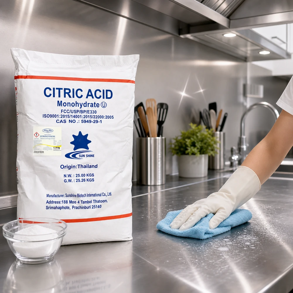 Profesjonalne czyszczenie kuchni 25 kg kwaskiem cytrynowym E330 - naturalny odkamieniacz dla zakładów gastronomicznych