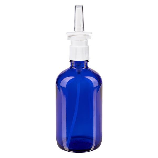 Butelka apteczna niebieska 100ml atomizer do nosa biały St Butelka apteczna niebieska 100ml atomizer do nosa biały St