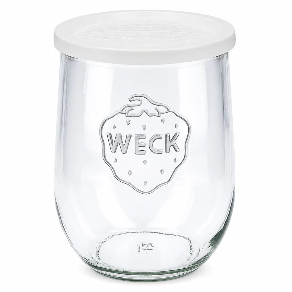 WECK tulipan słoik 1062ml z białą pokrywką RR100 słoik do przetworów z logo przezroczysty