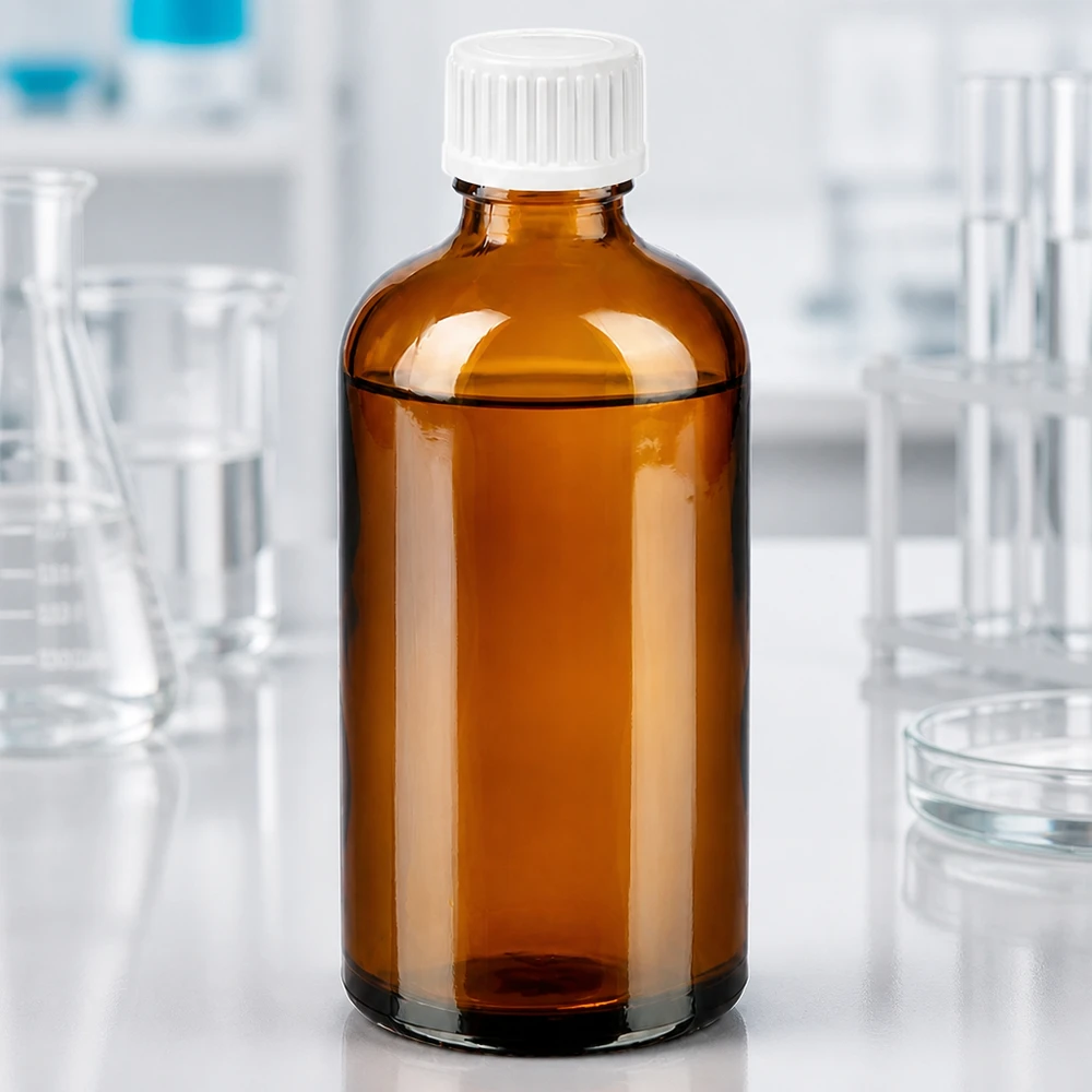 Butelka z zakraplaczem BrownLine UT18 100 ml z białą zakrętką do zastosowań farmaceutycznych