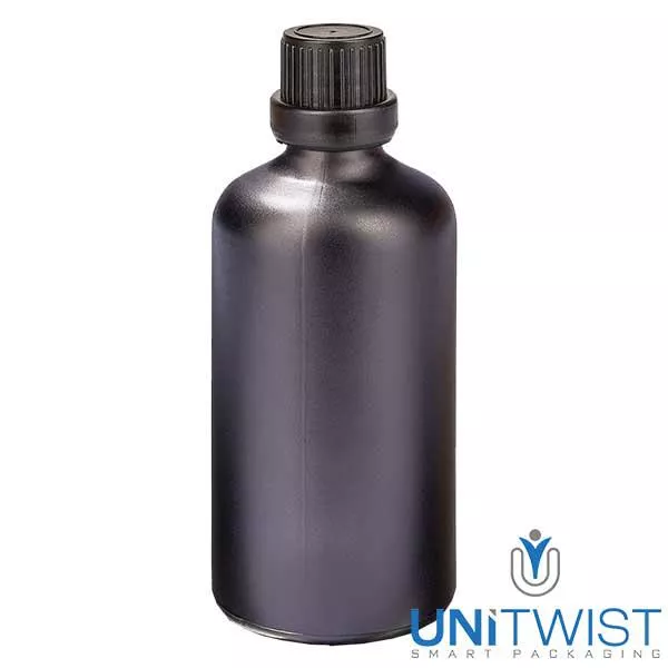 Butelka z zakraplaczem 100 ml 2 mm OV czarna UT18/100 Butelka z zakraplaczem 100 ml 2 mm OV czarna UT18/100