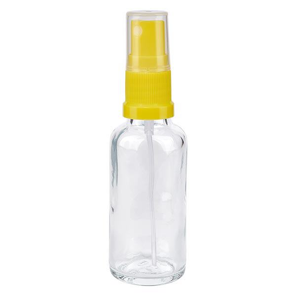 Butelka apteczna przezroczysta 30ml spray top żółta Butelka apteczna przezroczysta 30ml spray top żółta