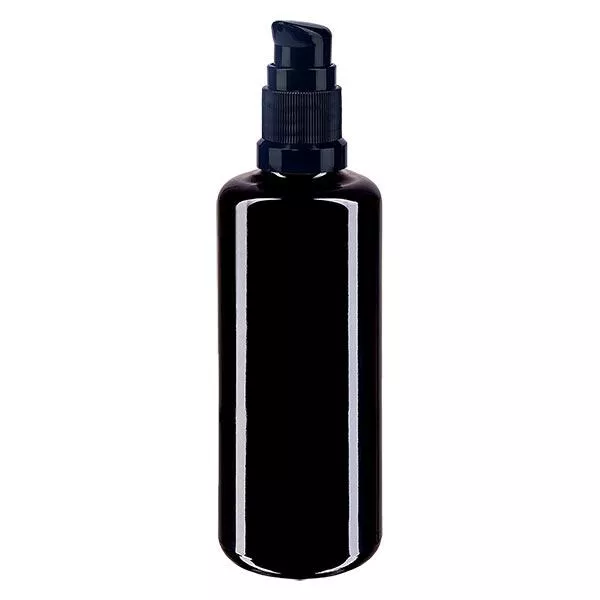 Butelka apteczna viol. 100ml zakrętka z pompką czarna St Butelka apteczna viol. 100ml zakrętka z pompką czarna St
