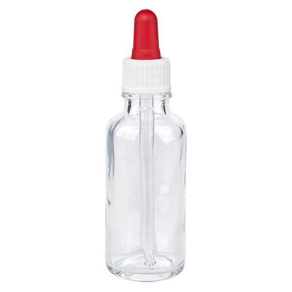 Butelka apteczna przezroczysta 30ml pipeta biała/czerwona szt. Butelka apteczna przezroczysta 30ml pipeta biała/czerwona szt.