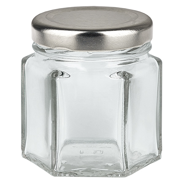 Szklanka sze&#347;ciok&#261;tna 47 ml z pokrywk&#261; BasicSeal srebrna UNiTWIST