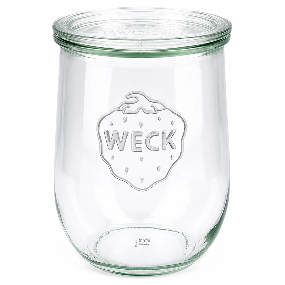 WECK słoik tulipan 1062ml z pokrywką szklaną RR100 słoik do przetworów przezroczysty z wytłoczonym logo WECK