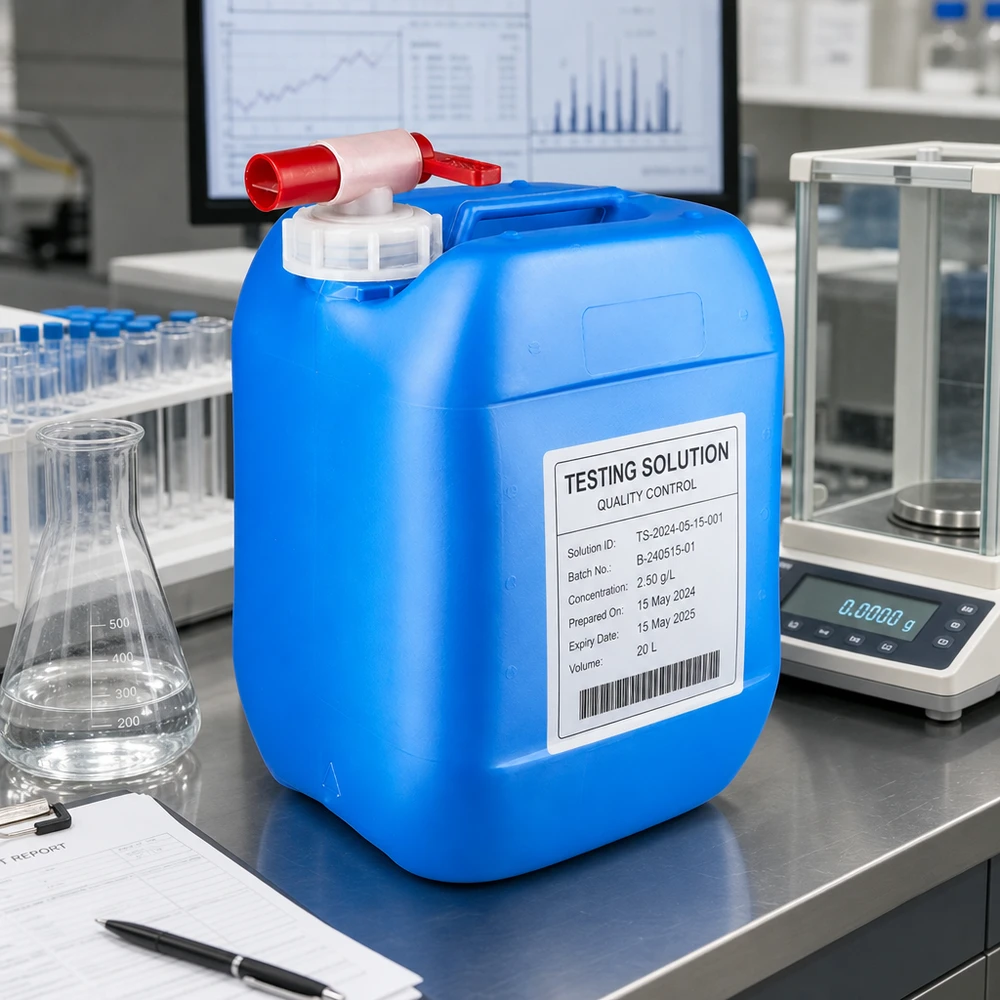 Niebieski kanister na ciecze o pojemności 10 litrów z kranikiem do profesjonalnych zastosowań laboratoryjnych