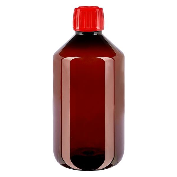Butelka PET 500ml z czerwoną nakrętką OV Butelka PET 500ml z czerwoną nakrętką OV