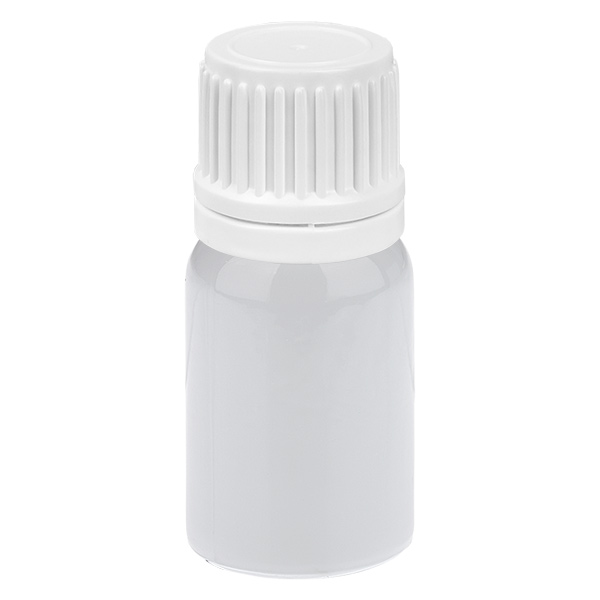 Butelka z zakraplaczem 5 ml, 0,7 mm, białe zamknięcie zabezpieczające przed manipulacją WhiteLine UT18/5 Butelka z zakraplaczem 5 ml, 0,7 mm, białe zamknięcie zabezpieczające przed manipulacją WhiteLine UT18/5