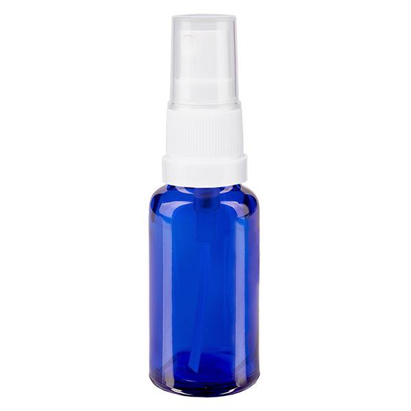 Butelka apteczna niebieska 20ml nasadka rozpylająca biała Butelka apteczna niebieska 20ml nasadka rozpylająca biała