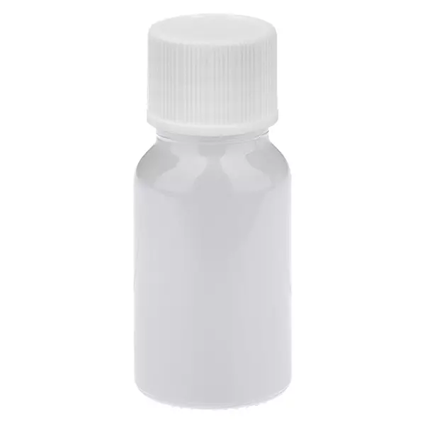 Butelka 10 ml z zakrętką 11 mm, biała, standardowa WhiteLine UT18/10 Butelka 10 ml z zakrętką 11 mm, biała, standardowa WhiteLine UT18/10