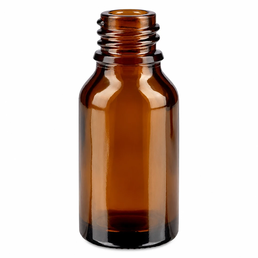 Butelka z zakraplaczem 15 ml DIN 18 szkło bursztynowe 15 ml butelka apteczna z brązowego szkła z gwintem do olejków eterycznych i leków