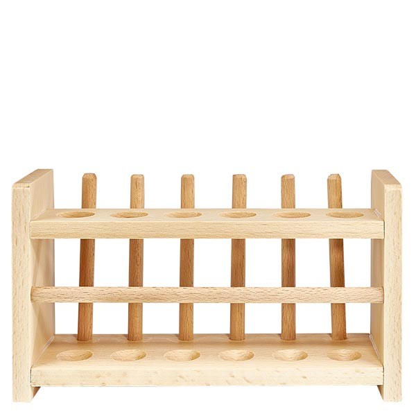 Stojaki na prob&#243;wki wykonane z drewna, do s&#322;oik&#243;w o &#347;rednicy do ok. 18 mm, na 6 s&#322;oik&#243;w, z 6 pr&#281;tami