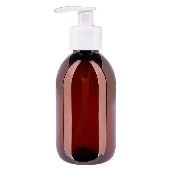 Butelka PET 250ml z pompką dozującą biała Butelka PET 250ml z pompką dozującą biała