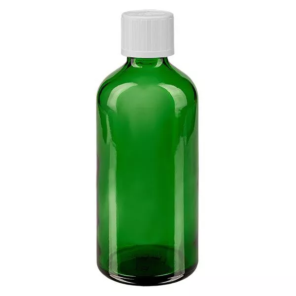 Butelka apteczna zielona 100ml z kroplomierzem biała KiSi St Butelka apteczna zielona 100ml z kroplomierzem biała KiSi St