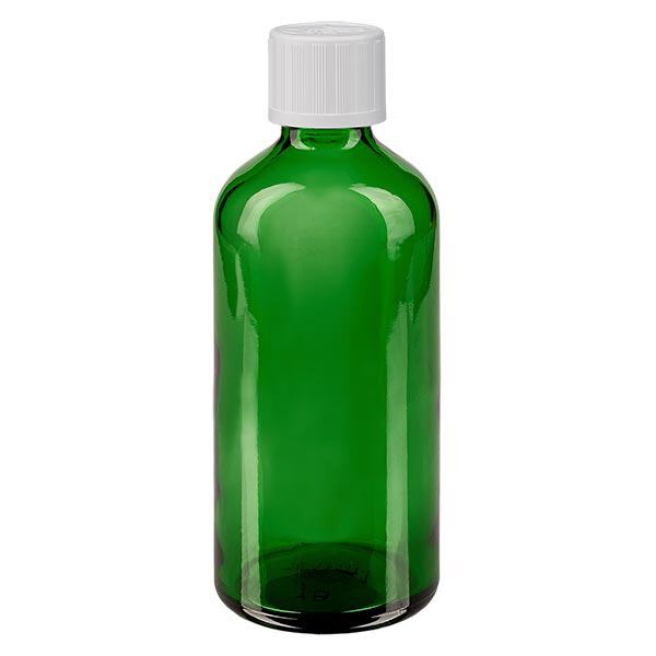 Butelka apteczna zielona 100ml z kroplomierzem biała KiSi St Butelka apteczna zielona 100ml z kroplomierzem biała KiSi St