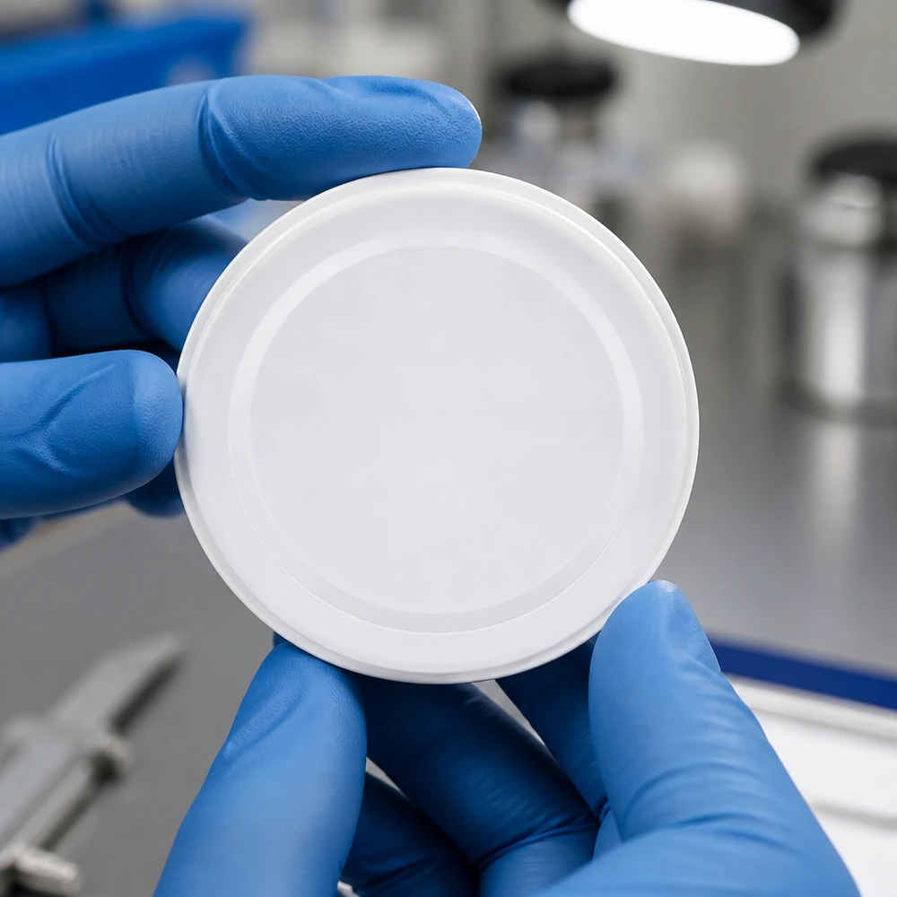 Rękawica laboratoryjna z białą pokrywką BasicSeal TO58deep o średnicy 58 mm firmy UNiTWIST do kontroli jakości
