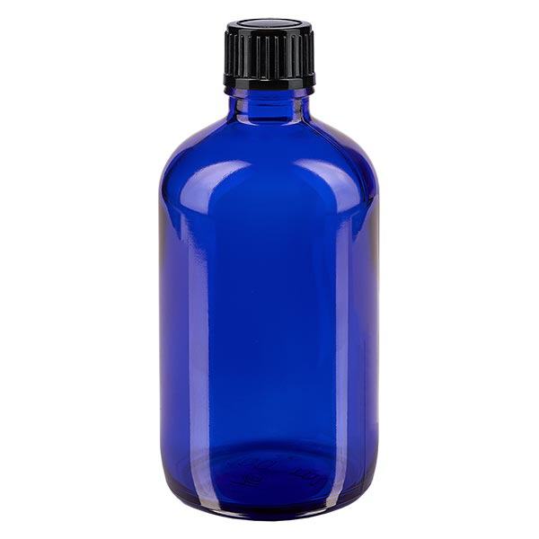 Butelka apteczna niebieska 100ml kroplówka v. 1mm czarny szt Butelka apteczna niebieska 100ml kroplówka v. 1mm czarny szt