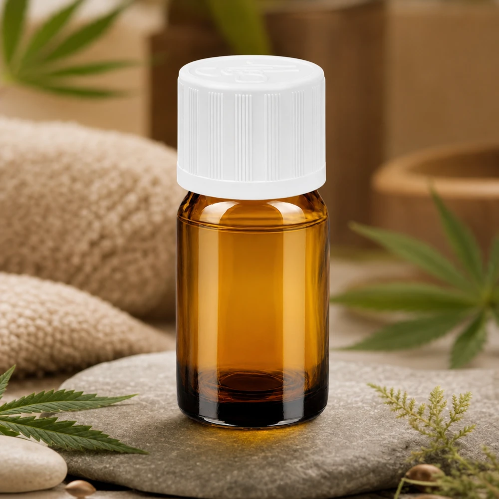 Szklana butelka BrownLine o pojemności 5 ml z gwintem UT18/5 do profesjonalnej aromaterapii i farmacji