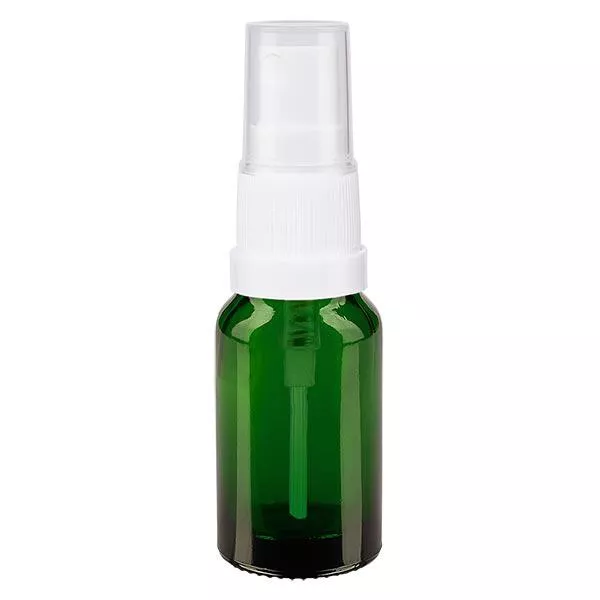 Butelka apteczna zielona 10ml spray top biały