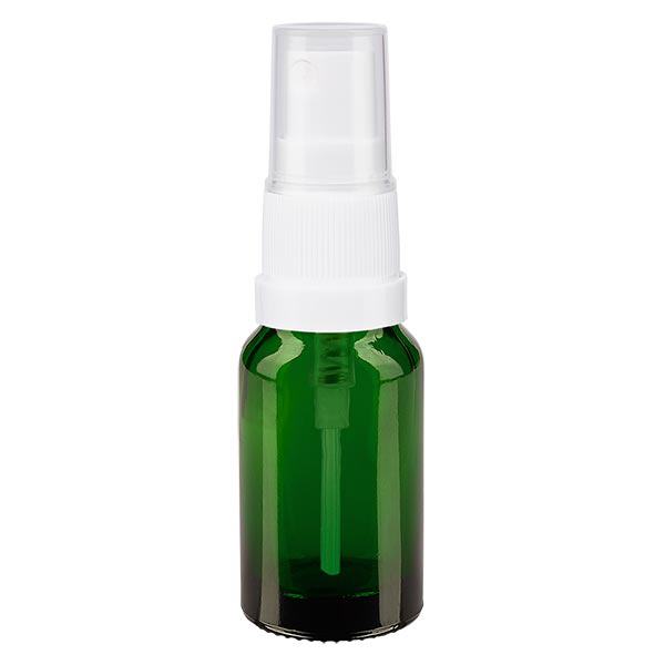 Butelka apteczna zielona 10ml spray top bia&#322;y