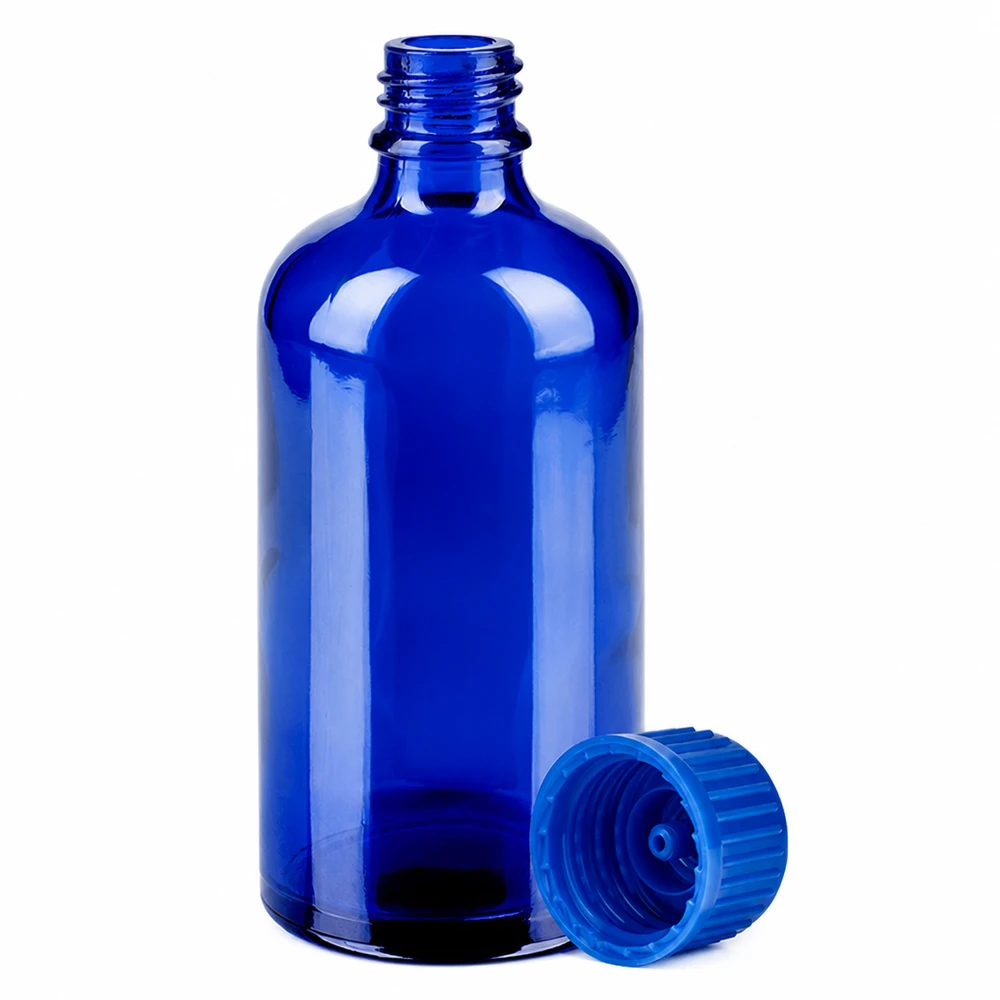 Butelka 100 ml 11 mm SV niebieski STD BlueLine UT18/100 Butelka z zakraplaczem 100 ml niebieska z gwintem 11 mm do olejków eterycznych i esencji