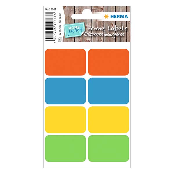 Etykiety uniwersalne kolorowe (32 naklejki) 26x40mm | 4 arkusze = 32 naklejki papierowe Etykiety uniwersalne kolorowe (32 naklejki) 26x40mm | 4 arkusze = 32 naklejki papierowe