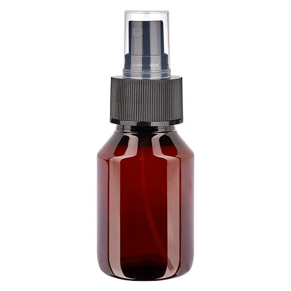 Butelka PET 50 ml z atomizerem czarna Butelka PET 50 ml z atomizerem czarna