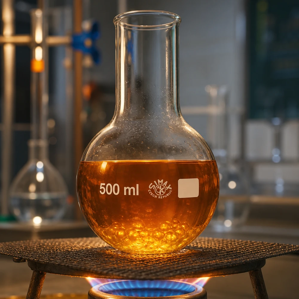 Kolba okrągłodenna o pojemności 500 ml z szeroką szyjką i eleganckim wzornictwem dla profesjonalnego sprzętu laboratoryjnego