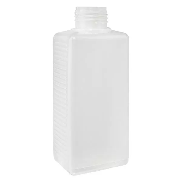 250 ml kwadratowa butelka HDPE naturalna, bez nakrętki 250 ml kwadratowa butelka HDPE naturalna, bez nakrętki