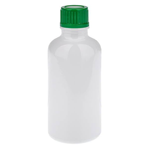 Butelka 50 ml, zakrętka 11 mm, zielona, standardowa WhiteLine UT18/50 Butelka 50 ml, zakrętka 11 mm, zielona, standardowa WhiteLine UT18/50