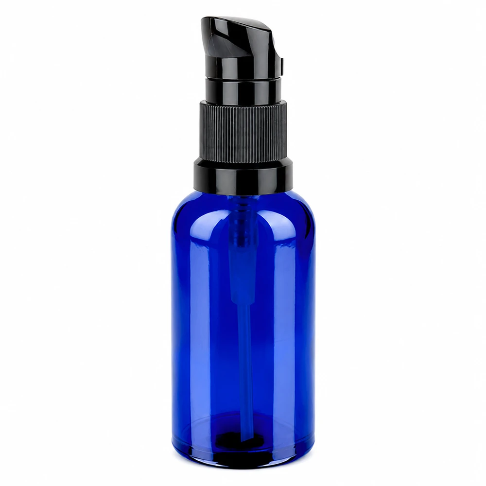 50 ml butelka z pompką czarna STD BlueLine UT18/50 Butelka z pompką 50 ml niebieska z czarnym dozownikiem STD BlueLine UT18/50