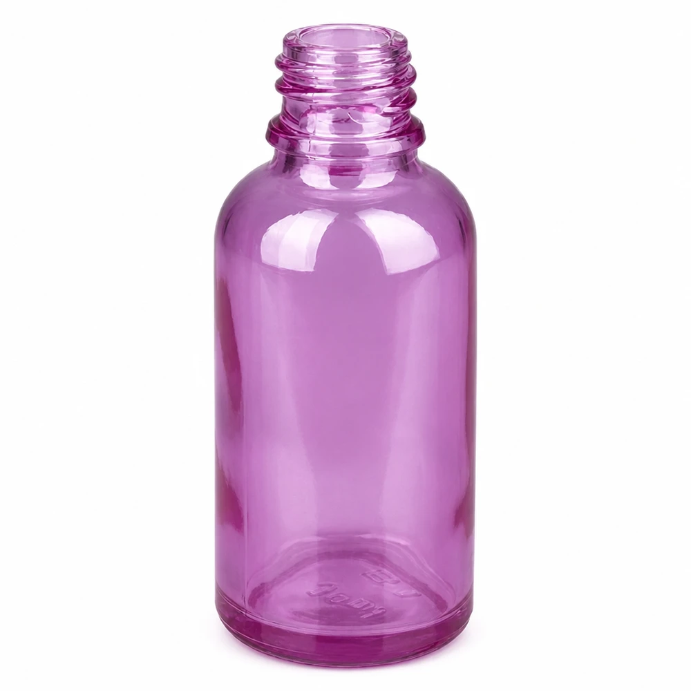 Butelka z rozpylaczem do nosa 30ml biała/przezroczysta standard PurpleLine. UT18/30 Fioletowa szklana butelka 30 ml do aerozolu do nosa z gwintem UT18 w jakości premium